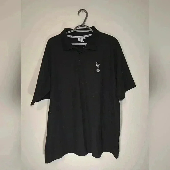 Men’s Tottenham Hotspur Black Polo Shirt Official  Merchandise Spurs Size L - Picture 1 of 5
